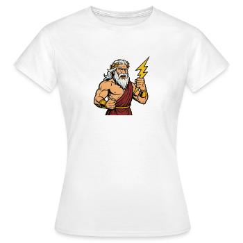 Zeus Cartoon - Frauen T-Shirt - Weiß - Vorne - AI Model Female 172 dark (172cm)