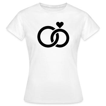 Hochzeit, Verlobung, Hochzeitsfeier - Frauen T-Shirt - Weiß - Vorne - AI Model Female 172 dark (172cm)