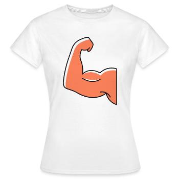 Icône musculaire d’haltère - T-shirt Femme - blanc - Devant - AI Model Female 172 dark (172cm)