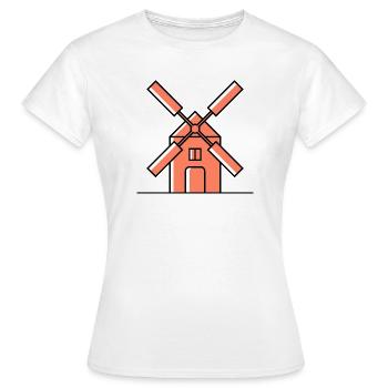 Windmühle Icon - Frauen T-Shirt - Weiß - Vorne - AI Model Female 172 dark (172cm)