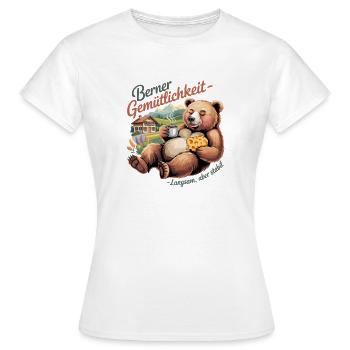 Bernese cosiness Slow but stable Funnier - Women's T-Shirt - white - Front - AI Model Female 172 dark (172cm)