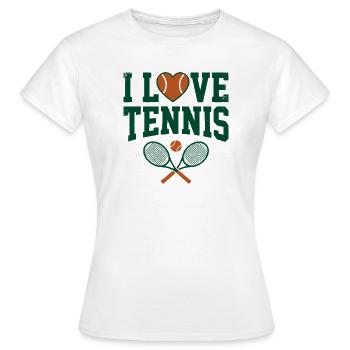 T-shirt de tennis, T-shirt I Love Tennis Paris, Sweat à capuche - T-shirt Femme - blanc - Devant - AI Model Female 172 dark (172cm)