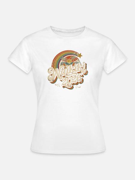 Waikiki 2026 Retro Tropen - Frauen T-Shirt - Weiß