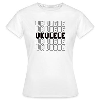 Ukulele typography - Women's T-Shirt - white - Front - AI Model Female 172 dark (172cm)