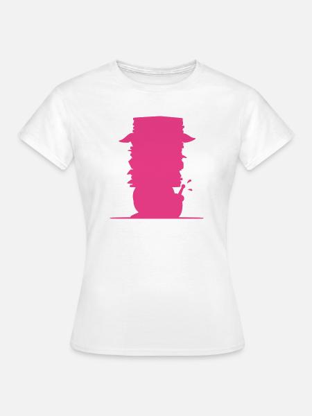 Schnecke Aktenstapel Silhouette - Frauen T-Shirt - Weiß