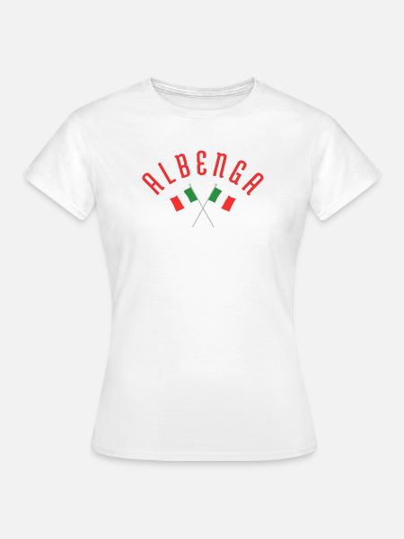 Albenga Italienisches Flaggenwappen - Frauen T-Shirt - Weiß