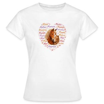 Horses Mom Heart – Mother's Day Gift Horse Love - Women's T-Shirt - white - Front - AI Model Female 172 dark (172cm)