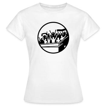 Fans Stadion Silhouette - Frauen T-Shirt - Weiß - Vorne - AI Model Female 172 dark (172cm)