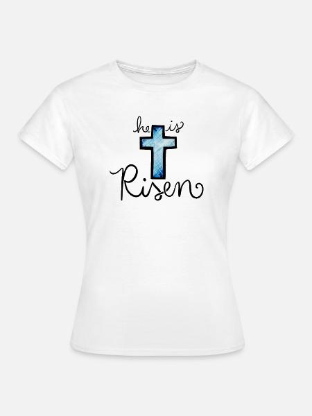 Azure Cross Brushstroke - Frauen T-Shirt - Weiß