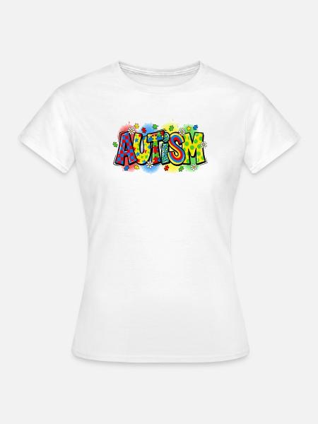 Autism Awareness Puzzle Regenbogen Design - Frauen T-Shirt - Weiß