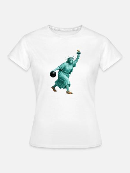 Freiheitsstatue Bowling - Frauen T-Shirt - Weiß