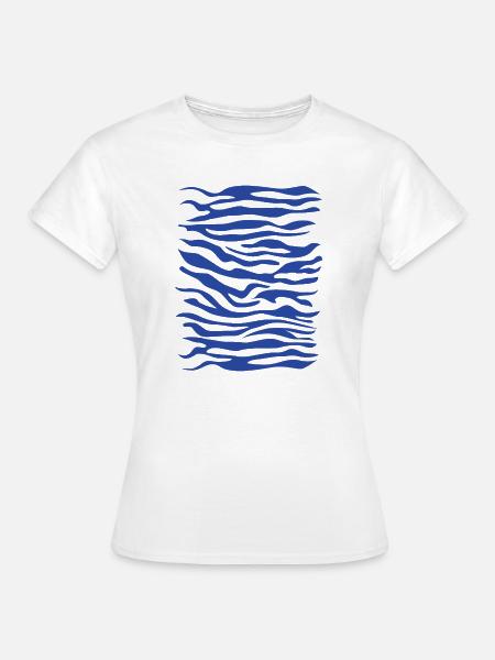 Zebra Muster blau - Frauen T-Shirt - Weiß