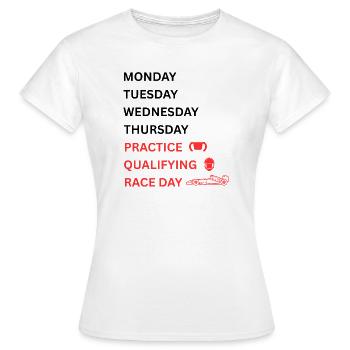 Rennpraxis Qualifying Race Day - Women's T-Shirt - white - Front - AI Model Female 172 dark (172cm)