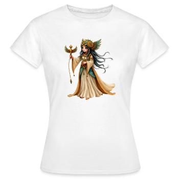 Goldgeflügelte Königin - Frauen T-Shirt - Weiß - Vorne - AI Model Female 172 dark (172cm)