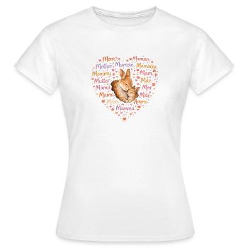 Rabbit Mom Heart – Mother's Day Gift - Women's T-Shirt - white - Front - AI Model Female 172 dark (172cm)