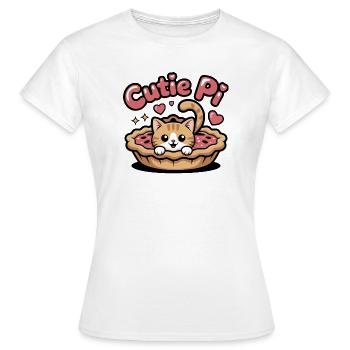 Cutie Pi Cat - T-shirt Femme - blanc - Devant - AI Model Female 172 dark (172cm)