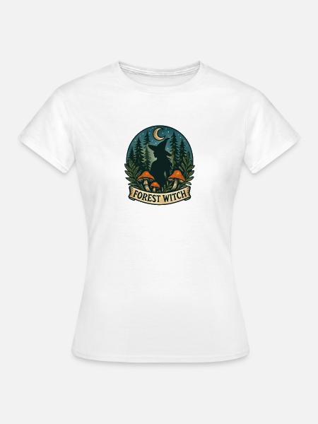 Waldhexe im Mondlicht - Frauen T-Shirt - Weiß