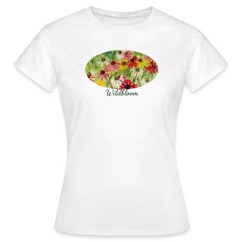 Wildbloom - Fragment coloré de prairie d’échinacée - T-shirt Femme - blanc - Devant - AI Model Female 172 dark (172cm)