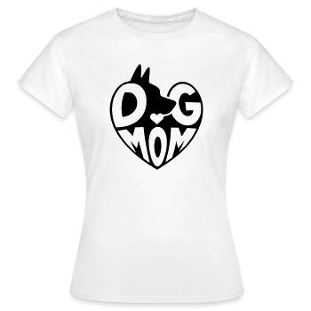 Maman de chien, Cœur de maman de chien - T-shirt Femme - blanc - Devant - AI Model Female 172 dark (172cm)