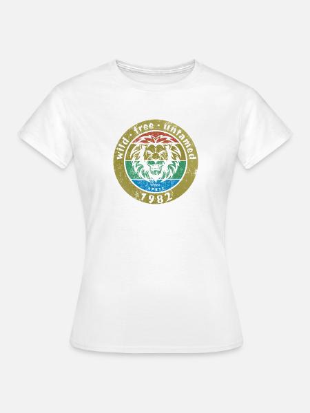 44. Geburtstag Wild, free & untamed since 04/1982 - Frauen T-Shirt - Weiß