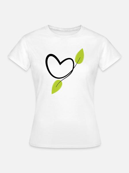 Organisches Chlorophyll-Pflanzenherz - Frauen T-Shirt - Weiß