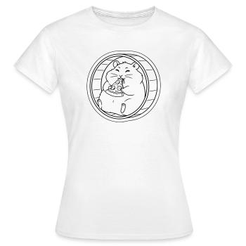 Plan de pizza Hamster Balanced Bike - T-shirt Femme - blanc - Devant - AI Model Female 172 dark (172cm)
