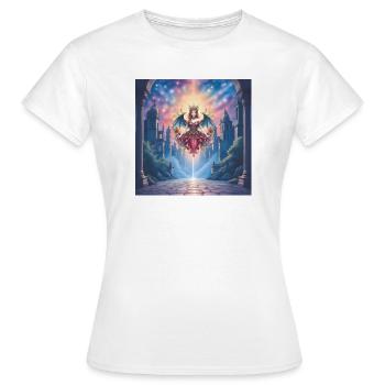 Reine Ailée dans le Portail Céleste - T-shirt Femme - blanc - Devant - AI Model Female 172 dark (172cm)