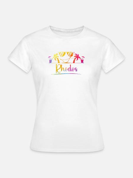 Rhodos Strandtraum Farbenpracht - Frauen T-Shirt - Weiß