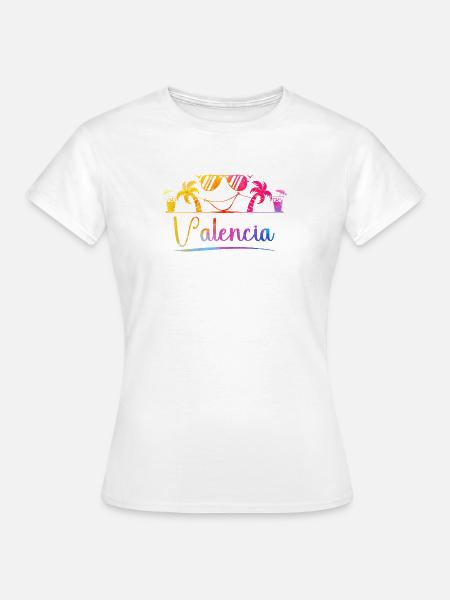 Valencia Strandfarben - Frauen T-Shirt - Weiß