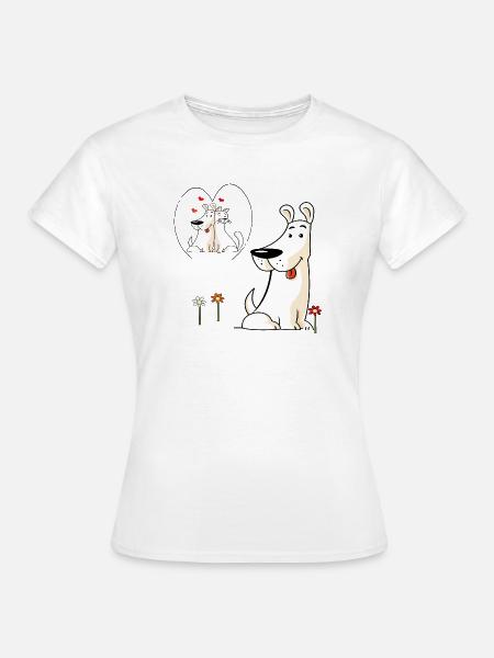 verliebter Hund - Frauen T-Shirt - Weiß
