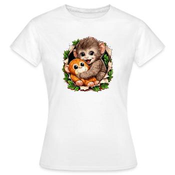 Baby Monkey Punch Viral Trend - Frauen T-Shirt - Weiß - Vorne - AI Model Female 172 dark (172cm)