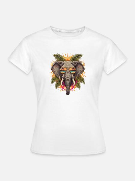 Elephanten-Sonnenbrille Tropen - Frauen T-Shirt - Weiß