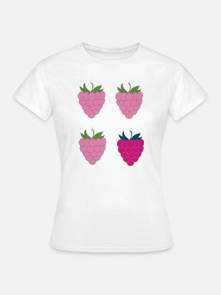 Doppel-Himbeer Pop-Art - Frauen T-Shirt - Weiß