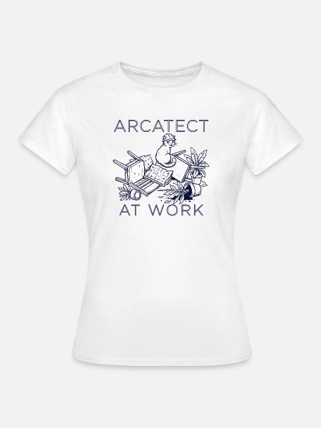 Arbeiterkatze am Werk - Frauen T-Shirt - Weiß