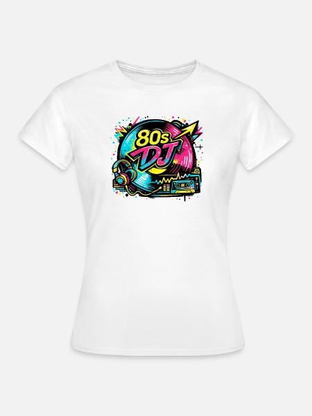 80s DJ Neon Vibe - Vrouwen T-shirt - wit