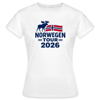Norwegen Tour 2026 Geschenk Abenteuer - Frauen T-Shirt - Weiß - Vorne - AI Model Female 172 dark (172cm)