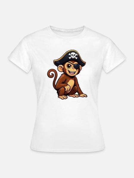 affe-pirat - Frauen T-Shirt - Weiß