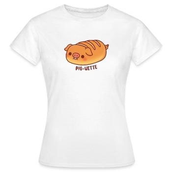 Mignonne baguette de cochon Pig-uette Drôle - T-shirt Femme - blanc - Devant - AI Model Female 172 dark (172cm)