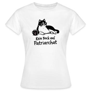 Kein Bock auf Patriarchat Katze Design - Frauen T-Shirt - Weiß - Vorne - AI Model Female 172 dark (172cm)