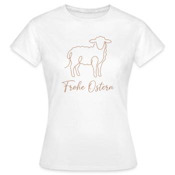 Frohe Ostern, Süßes Lämmchen Shirt, Socken, Mütze - Frauen T-Shirt - Weiß - Vorne - AI Model Female 172 dark (172cm)