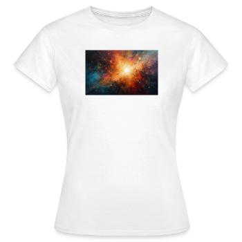 Cosmic Burst Nebula Explosion - Women's T-Shirt - white - Front - AI Model Female 172 dark (172cm)