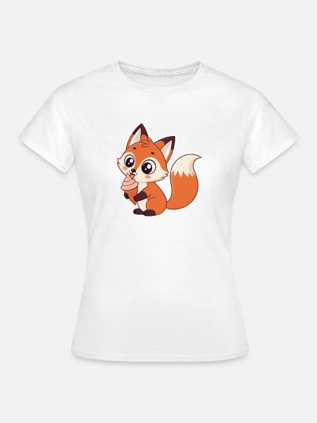 Gourmet Fox Eiscreme - Frauen T-Shirt - Weiß