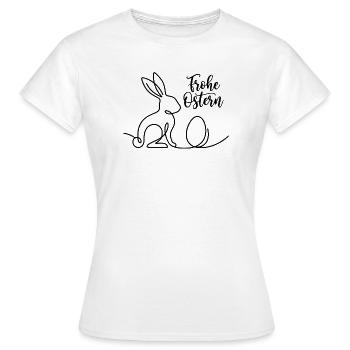 Frohe Ostern, Süßes Häschen Shirt, Hoodie, Schürze - Frauen T-Shirt - Weiß - Vorne - AI Model Female 172 dark (172cm)