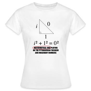Lustiges Mathe-Motiv mit Pythagoras-Witz - Frauen T-Shirt - Weiß - Vorne - AI Model Female 172 dark (172cm)
