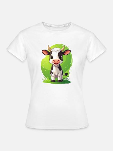 Niedliche Kuh - Frauen T-Shirt - Weiß