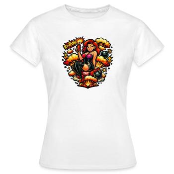Femme explosive - T-shirt Femme - blanc - Devant - AI Model Female 172 dark (172cm)