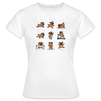 Lustiger Mops Joggen Marathon Laeufer - Frauen T-Shirt - Weiß - Vorne - AI Model Female 172 dark (172cm)