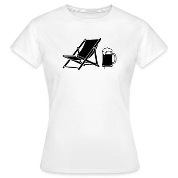 Liegestuhl Bier Urlaub Icon - Frauen T-Shirt - Weiß - Vorne - AI Model Female 172 dark (172cm)
