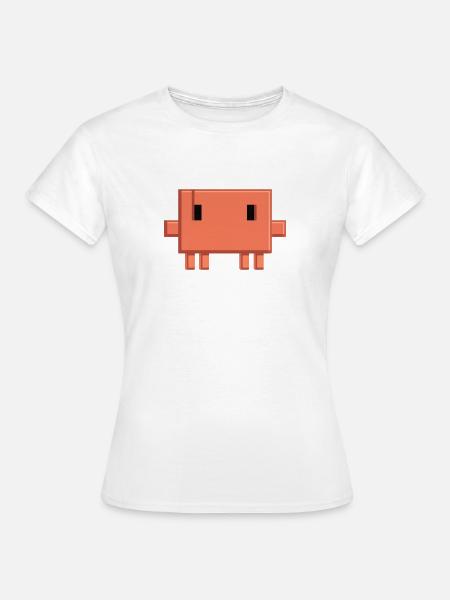 Claude Code Pixel AI Maskottchen-Entwickleraufkleber - Frauen T-Shirt - Weiß