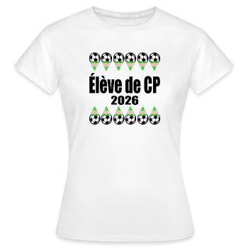 Cours préparatoire 2026 - T-shirt Femme - blanc - Devant - AI Model Female 172 dark (172cm)